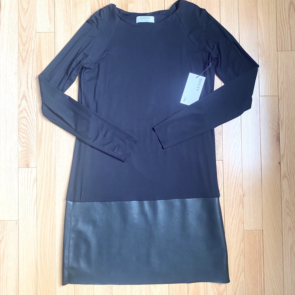 Bailey 44 Jersey and faux leather dress
